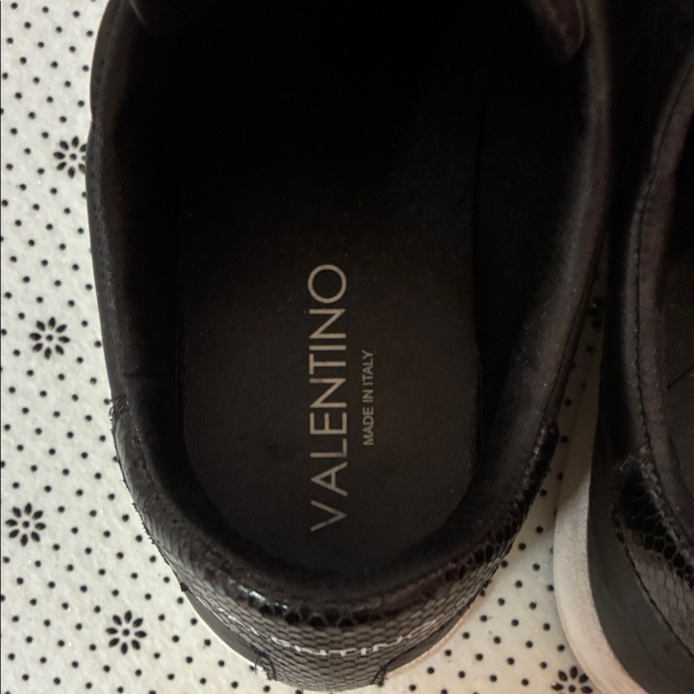 Valentino Black Leather Sneakers - Picture 3 of 6